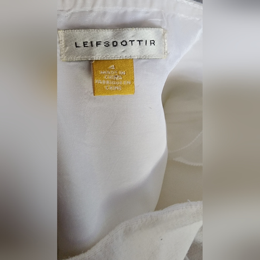 Leifsdottir Anthropologie Magra Swing Pleated Skirt Size 4 Ivory Color - Picture 5 of 7